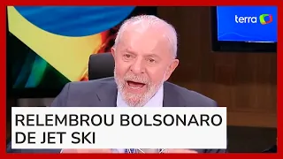 'Quando teve a cheia na Bahia, o presidente estava passeando de jet ski', diz Lula sobre Bolsonaro