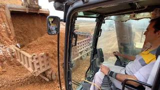 Caterpillar 365C Excavator Loading Trucks - Operator Dimitris Tsarouhas