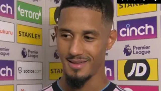 William Saliba Post Match Interview Crystal Palace 0 vs 2 Arsenal