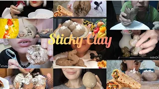 Sticky clay. Reformed wet clay. мокрый глина #clayasmr #clayeating