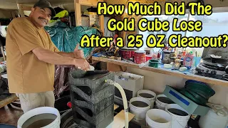 How Much Loss From The Gold Cube After A 25 Oz Cleanout?