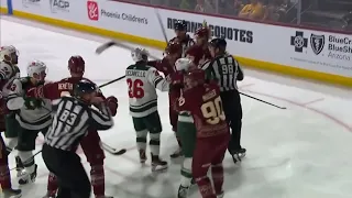 Rough stuff from the Arizona coyotes vs Minnesota wild game ￼