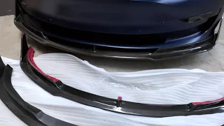 Model 3 Viento Aero Carbon Fiber Front Lip Spoiler from RPM TESLA