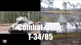 T-34-85 Combat Demonstation Triple Camera - Panssarimuseo Kevätsawutus 2018  Show 2 [4K UHD]