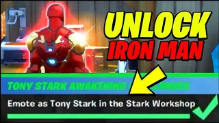 Emote As Tony Stark In The Workshop Location ( Awakening Challenges Fortnite )