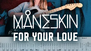 Måneskin - FOR YOUR LOVE | Guitar cover w/play-along tabs + download