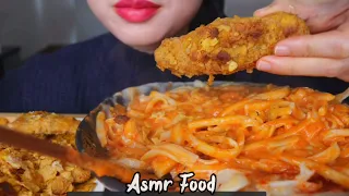 اتحداك ماتجوع💔😋اصوات الاكل الحقيقية باستا بالجبن والصلصة😍🧀🍝Asmr eat cheese pasta❤🔥