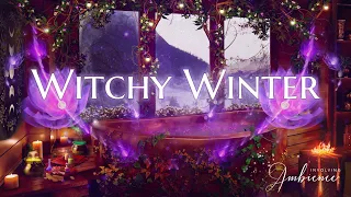 Witchy Winter ASMR Ambience🌺Cozy Witch Bath Ambience🕯🌿Hot Tub Sounds, Fire, Magical Sounds, Birds