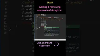 ArrayList in Java | Add & remove elements in ArrayList | Java Programming #shorts