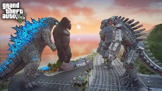 Atomic Godzilla, Kong Vs Mechagodzilla, Mecha Kong Rematch Battle ( GTA V Mods )