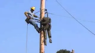 Power Line Pole Electrical Rescue Training Exercise Accident Caught on Camera Electrocution