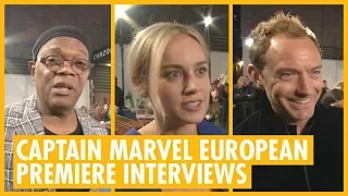 Brie Larson, Samuel L. Jackson & Jude Law - Captain Marvel European Premiere Interviews