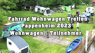 Fahrrad Wohnwagen Treffen Pappenheim 2023, fast alle Fahrradwohnwagen +Teilnehmer