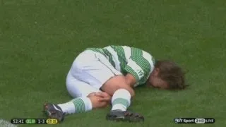 Ouch! One Direction's Louis Tomlinson tackle by Gabriel Agbonlahor