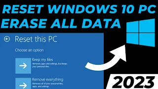 Reset windows 10 PC remove everything to factory settings | How to erase all data 2024