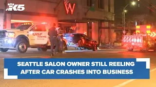 Downtown Seattle hair studio still reeling from car crashing into business