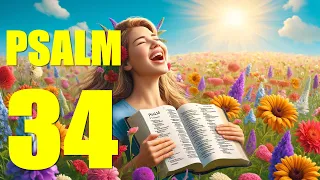 Psalm 34 Reading: Embracing Gratitude and Trust (With words - KJV)