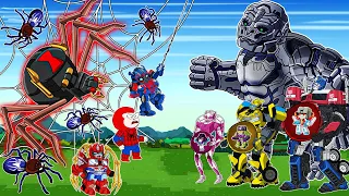 Series Transformers 2D: Into the Spider-VERSE, Tyrannosaurus Rex,  Kong Titan & Monster Big Fish