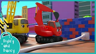 Solar Power to the Rescue | 🚧 🚜 | Digley and Dazey | Kids Construction Truck Cartoons