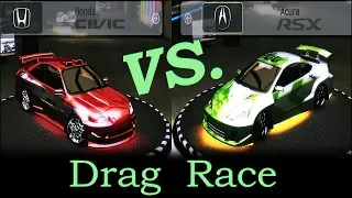 Honda Civic VS Acura RSX | Drag Race in NFS Underground 2