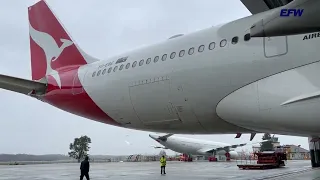 Qantas A330 arrives at EFW, Germany