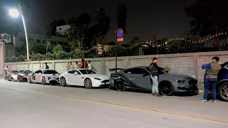 LOUD SUPERCARS NIGHT RUN IN INDIA | SUPERCARS IN BANGALORE | Lamborghini, R8 and more