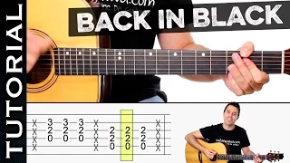 Como tocar Back In Black en guitarra Acústica tutorial completo