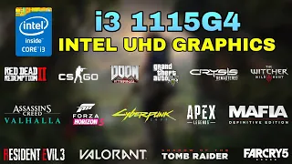 (i3-1115G4) Intel UHD Graphics Xe G4 48EUs - Test in 15 Games