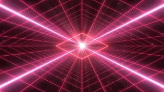 Synthwave Retro Grid Tunnel and Futuristic Diamond Neon Lights Glow 4K VJ Loop Motion Background