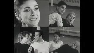 Margot Fonteyn and Rudolph Nureyev rehearse 'Paradise Lost' with Roland Petit