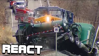 React: Total IDIOTS TRUCKS, CARS VS TRAINS | Dangerous Trains Crashing Compilation 2021