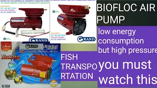 GRAND HZ-035A SUNSUN 12-V DC MAGNETIC AERATOR PUMP for fish transportation, Biofloc tank aquaculture