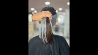 tutorial como realizar un diseño de cabello en dos tonos rubio plata y castaño