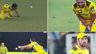 Ms dhoni angry reaction when Deepak chahar drops subham gill catch in CSK vs GT final match 2023