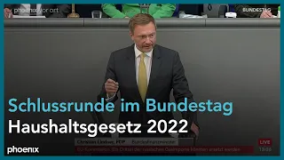 Schlussrunde im Bundestag zum Haushaltsgesetz 2022 am 25.03.22