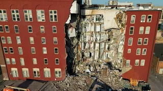 Security cam shows moments before Davenport building collapse