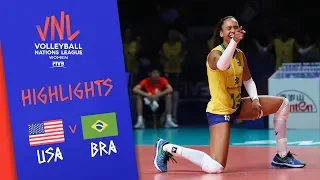 USA vs. BRAZIL - Highlights Women | Final Round | FIVB Volleyball Nations League 2019