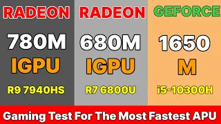 780M IGPU Ryzen R9 7940HS VS GTX 1650 M VS 680M IGPU VS GEFORCE MX 450 The fastest 780M IGPU Test