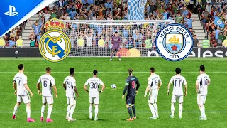 FC 24 | Ronaldo Messi Neymar Mbappe vs Haaland | Real Madrid vs Man City | Penalty Shootout - PS5