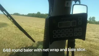 New Holland 648 baling dry hay.