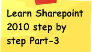 Sharepoint 2010 (Tutorial 2 Part 2) :- Create a simple web portal using sharepoint 2010 end to end