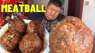I bought 100 minced meat for 18 yuan a catty to make Sixi meatballs! 【Fat Monkey】
