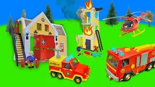 Fireman Sam Fire Station Jupiter Fire Truck Engine Toys Unboxing Fun for Kids