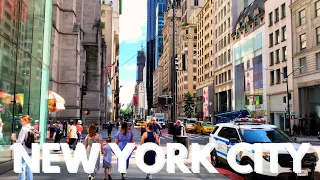 Walking Tour NYC 🗽| Morning Walk in Midtown Manhattan | Rockefeller Center | 5th and 6th Avenues 4K