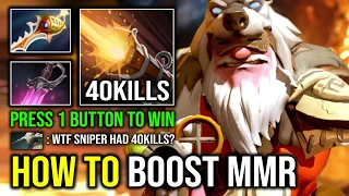 How to Boost MMR By Pressing 1 Button on Sniper WTF 40Kills First Item Khanda Rapier Dota 2