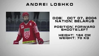 Andrei Loshko, late 2004 born forward, 2023 NHL Draft and 2021 CHL Import draft eligible