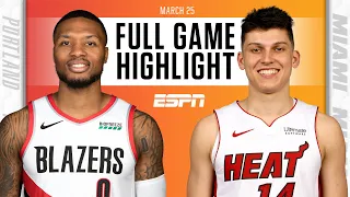 Portland Trail Blazers rally past the Miami Heat on the road [FULL GAME HIGHLIGHTS] | NBA on ESPN