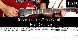 DREAM ON - Aerosmith: FULL guitar cover + TAB