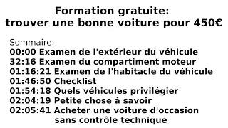 FORMATION: COMMENT BIEN CHOISIR, EXAMINER UNE VOITURE D'OCCASION LEBONCOIN, GUIDE D'ACHAT CONSEILS