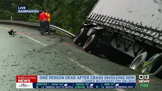 One person dead after crash involving semi on SR 202